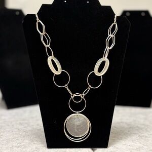 Avon Silver and White Necklace